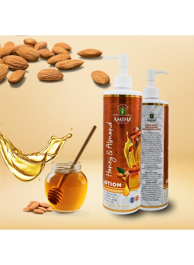 Amina Honey & Almond Moisturizing Body Lotion, 500ml, With Jojoba Oil and Shea Butter - Image 1
