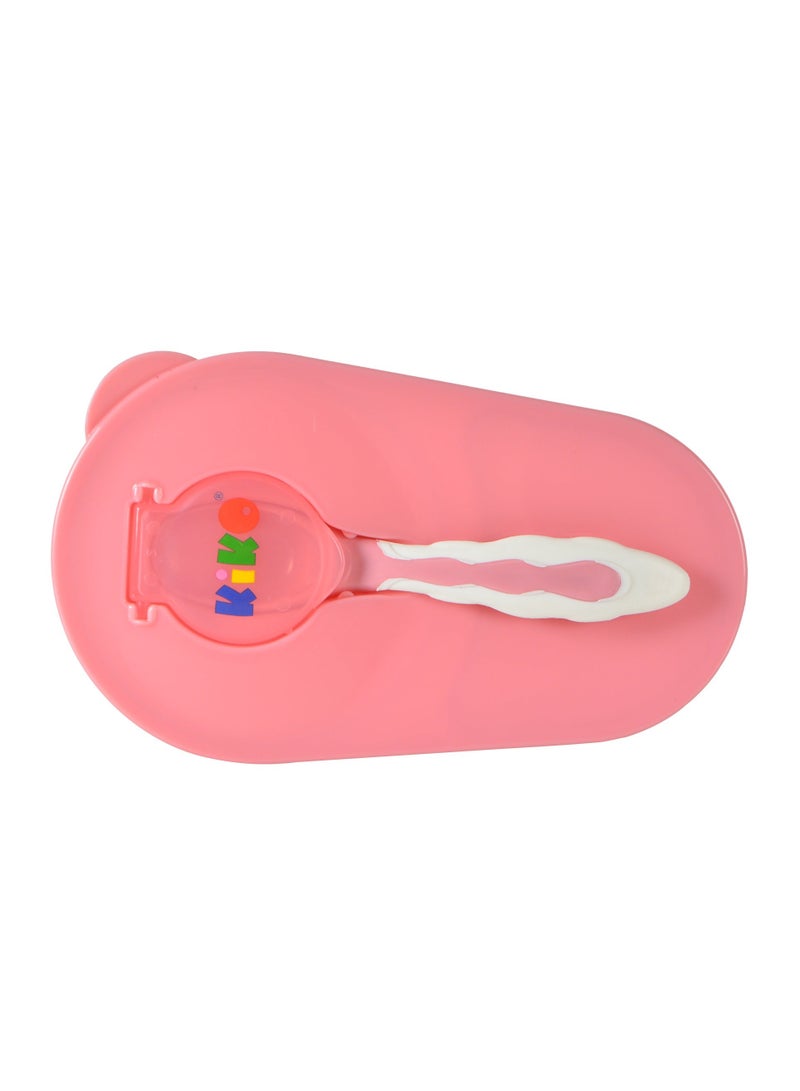 Kiko Divided Feeding Bowl With Spoon  Set   ( 4 M+)-Pink - Image 3