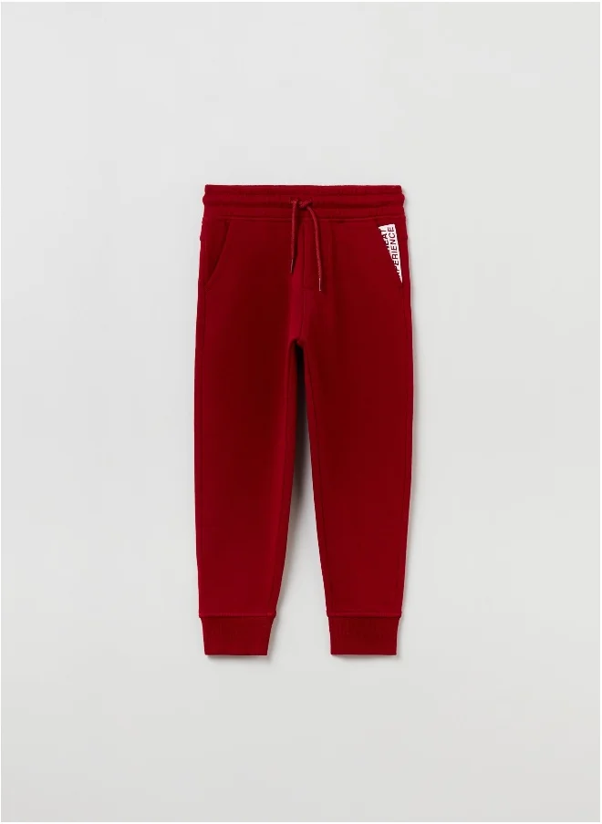 او في اس Ovs Boys Fleece Joggers With Drawstring And Print