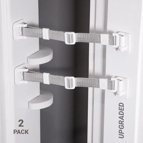 SVD.PET (2-Pack) Upgraded Cat Door Latch & Stopper, Door Strap for Cats, A Simpler Pet Gate Solution to Dog Proof Your Home & Keep Dogs and Kids Out of Litter Box & Cat Feeder. (White) - Image 1