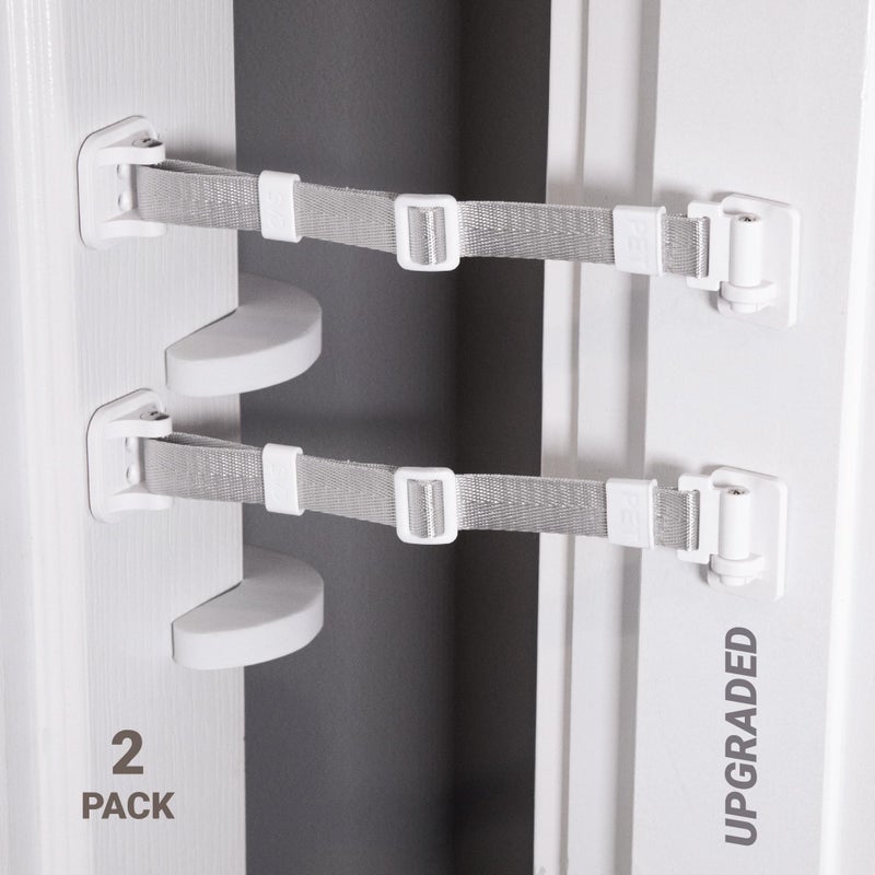 SVD.PET (2-Pack) Upgraded Cat Door Latch & Stopper, Door Strap for Cats, A Simpler Pet Gate Solution to Dog Proof Your Home & Keep Dogs and Kids Out of Litter Box & Cat Feeder. (White) - Image 2