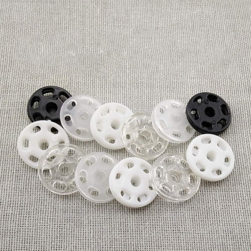 comfrt 1000pcs Invisible Sew- on Snap Buttons Plastic Snap Fastener Buttons Press Button for DIY Crafts T- Shirt Clothes Sewing Clothing (White 11mm) - Image 3