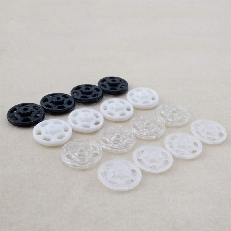 comfrt 1000pcs Invisible Sew- on Snap Buttons Plastic Snap Fastener Buttons Press Button for DIY Crafts T- Shirt Clothes Sewing Clothing (White 11mm) - Image 5
