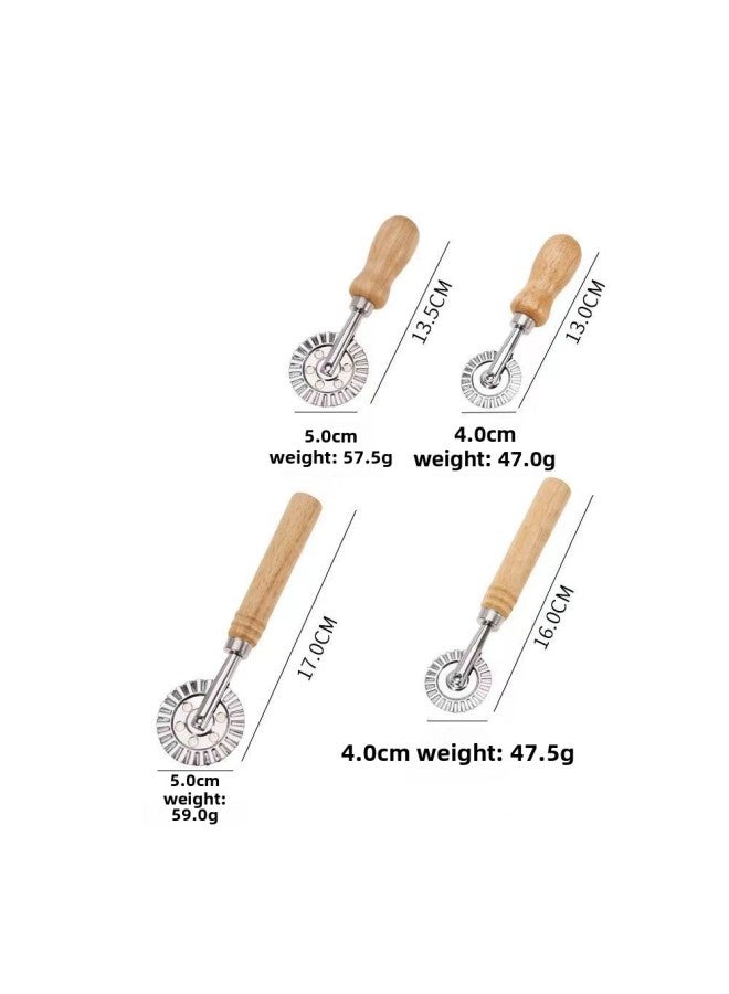 Spot Stainless Steel Pancake Cutter Oak Pancake Cutter Pancake Wheel Pizza Cutter Biscuit Mould-Specifications:Oak Short Handle Small-Color:White - Image 4