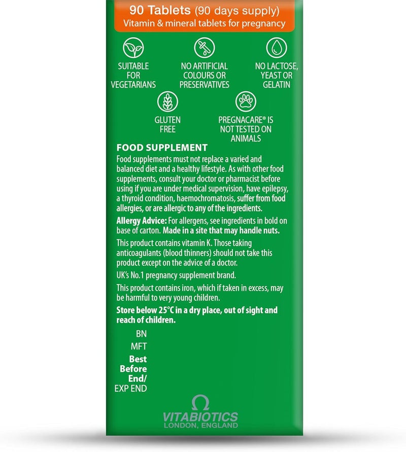 Pregnacare Original - 90 Tablets - Made in UK - Image 4
