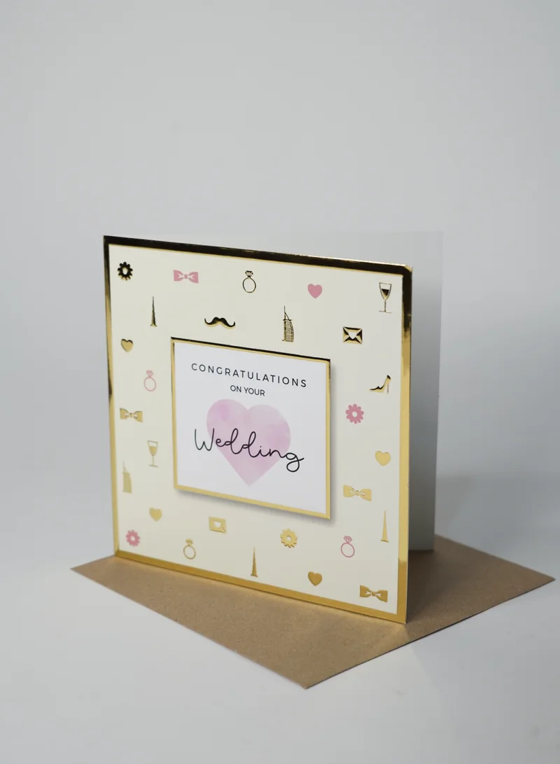 Share the Love Congratulations on Your Wedding Foil Greeting Card – Elegant Luxury Card with Shiny Foil Design, Perfect for Newlyweds, Engagements & Special Occasions
