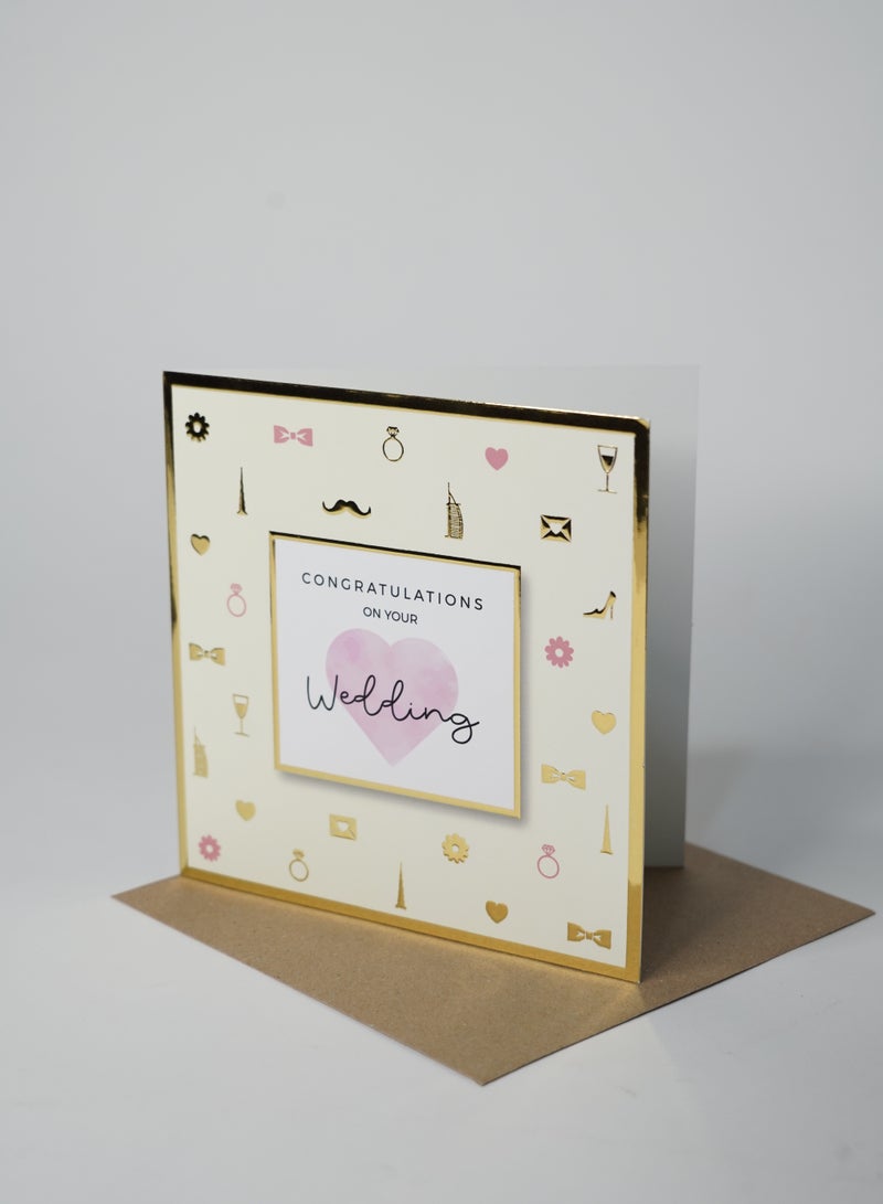Share the Love Congratulations on Your Wedding Foil Greeting Card – Elegant Luxury Card with Shiny Foil Design, Perfect for Newlyweds, Engagements & Special Occasions - Image 2