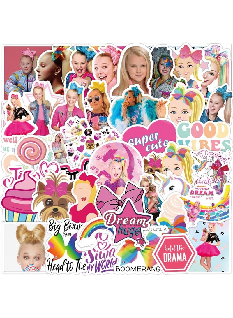 general 50-Piece Jojo Siwa Cute Vinyl Waterproof Sticker