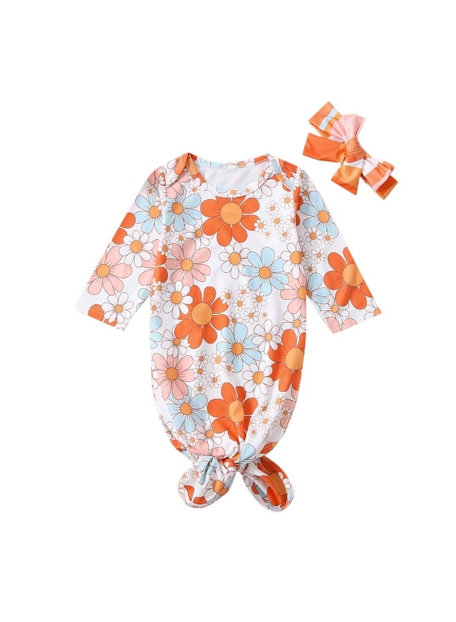 Baby Sleeping Bag, Swaddling Newborn Soft Skin Friendly Thin Absorbent Bath Towel Sleeping Bag + Headband