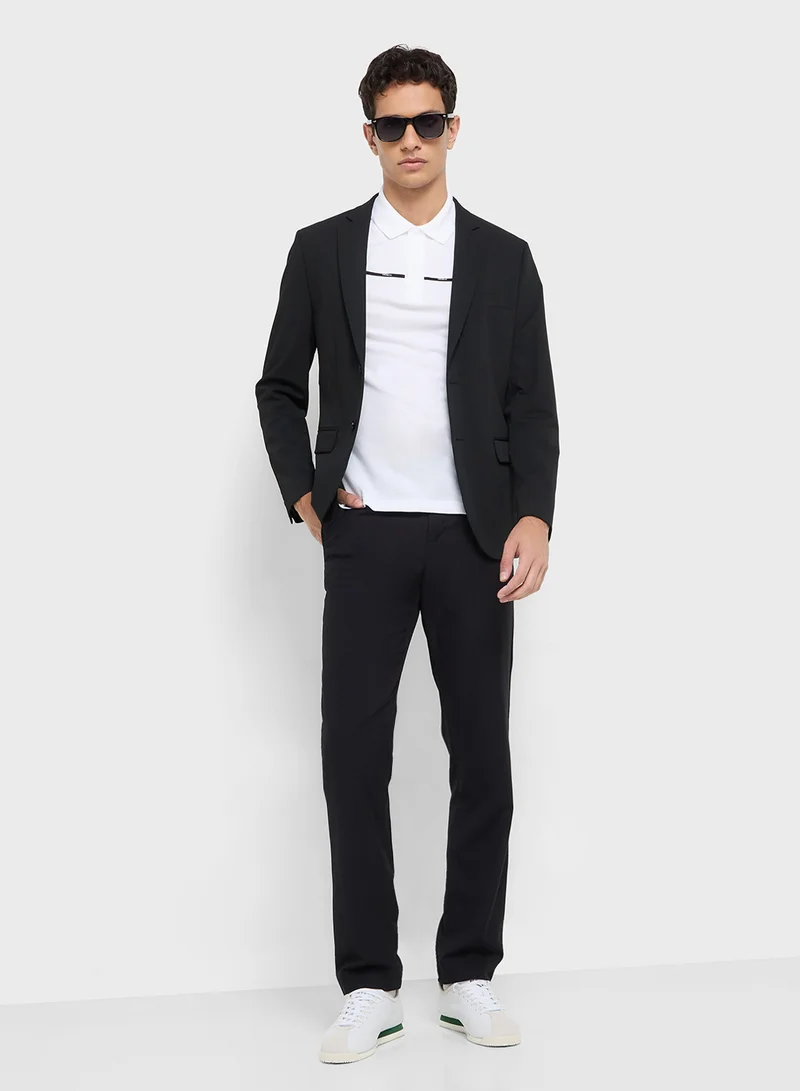 LACOSTE Stretch Pique Trim Pop Polo