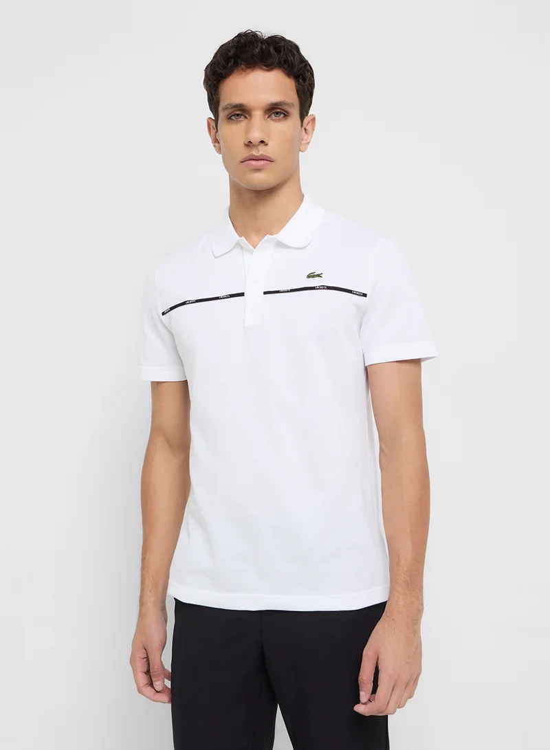 LACOSTE Stretch Pique Trim Pop Polo