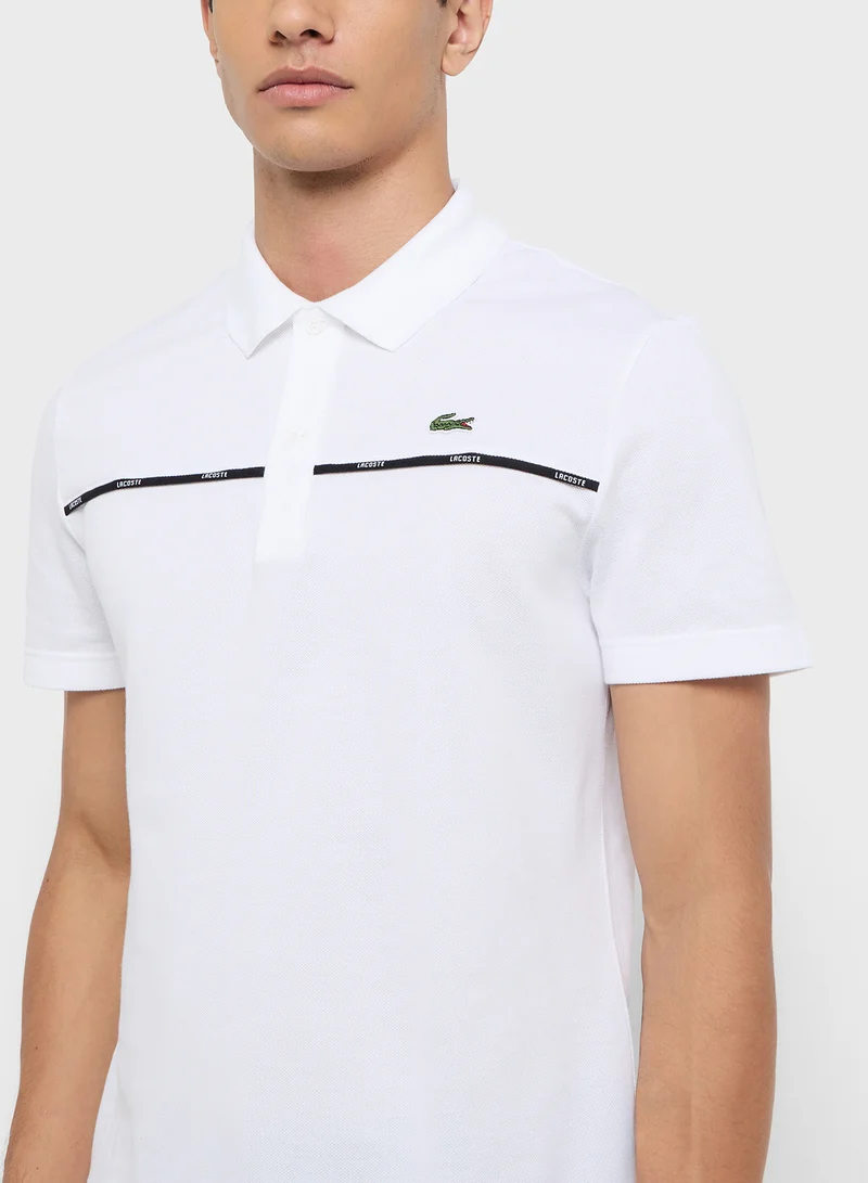 LACOSTE Stretch Pique Trim Pop Polo