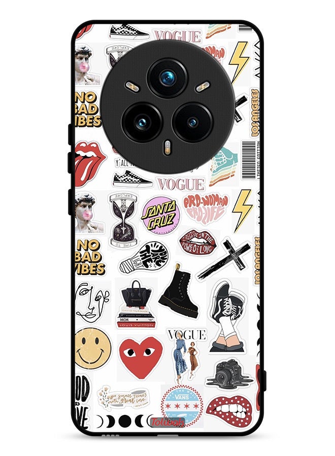 Tolwak Realme 14 Pro 5G Protective Case Cover No Bad Vibes Stickers