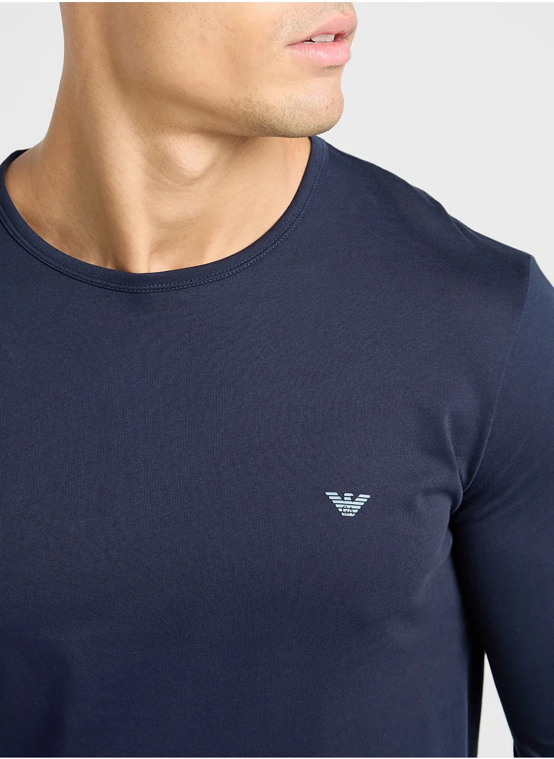 امبوريو ارماني Logo Crew Neck T-Shirt
