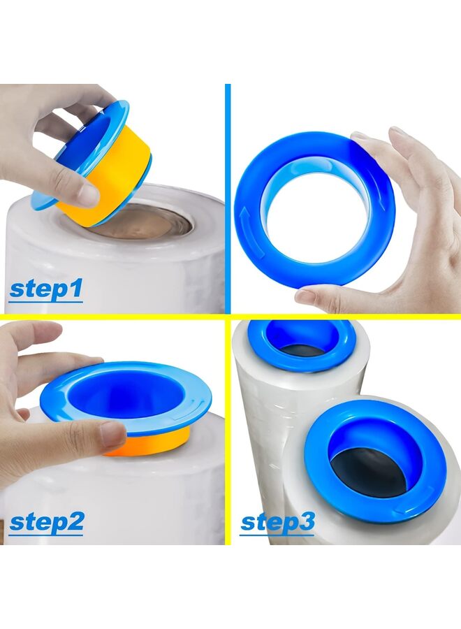 Generic 8PCS Blue Color Plastic Stretch Film Hand Saver Stretch Film Protective Handle Manual Film Puller Fit Wrap Film Core  - Image 3