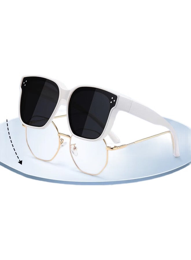 Lesca Lunetier Clip-On Sunglasses For Nearsightedness, Polarized Uv Protection, For Men And Women, Driving, Sun Protection, Can Be Worn Over Prescription Glasses - Image 1