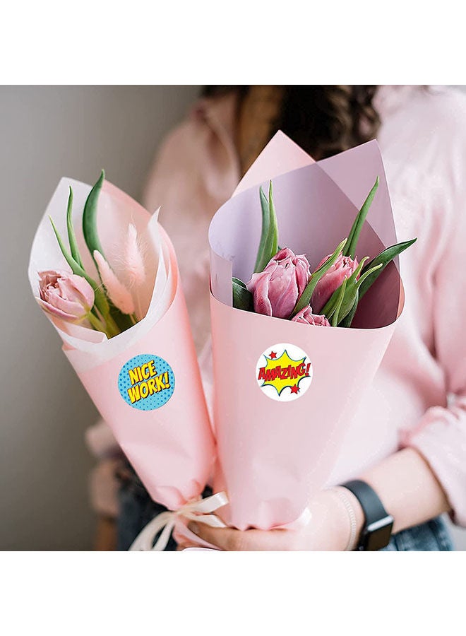 6 Style Encouragement Stationary Stickers Round [1inch][500 Pcs Labels] Labels For Envelope Seals Packing Seals cards Gift Boxes Shopping Bags Bouquets Cardboard Decoration