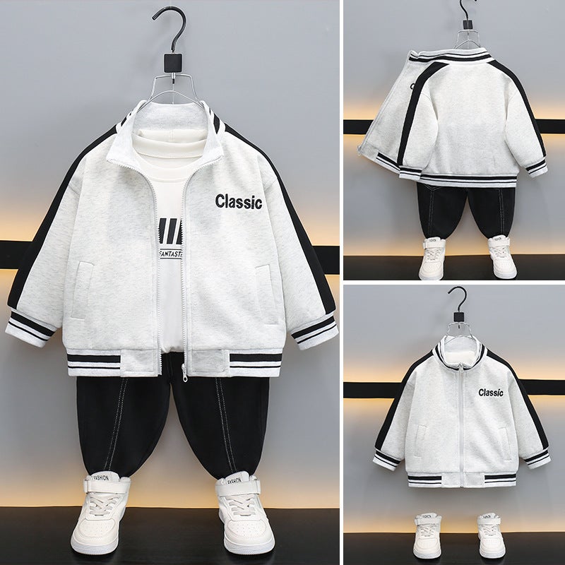 Boys' Collar Baseball Suit Coat 2025 Spring New Children'S Handsome Sports Casual Jacket Children'S Top - Image 5