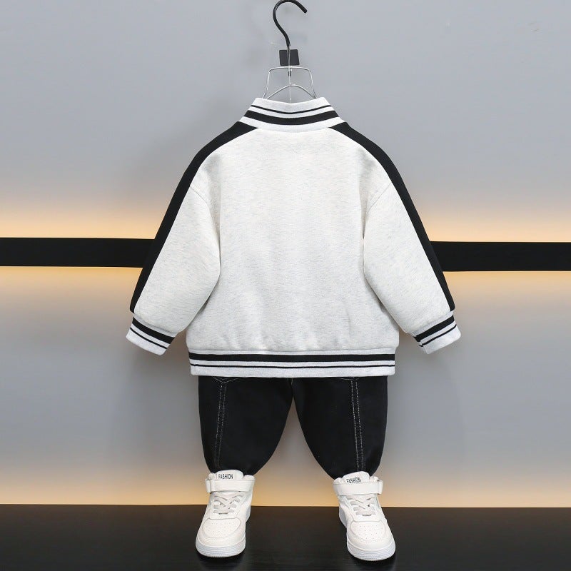 Boys' Collar Baseball Suit Coat 2025 Spring New Children'S Handsome Sports Casual Jacket Children'S Top - Image 4