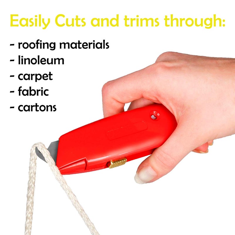 WEUPE Hook Blade Utility Knife with 5 Utility Hook Blades, Carpet Knife, Shingle Cutter Roofing Knife, Made in USA - Image 4