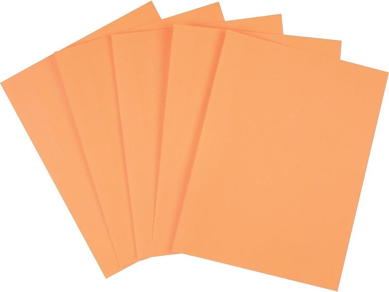Staples 490881 Brights Colored Paper 8 12Inch x 11Inch Orange 500Ream - Image 1