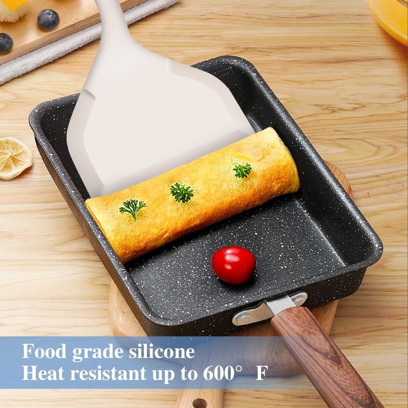 Armrouns Silicone Wide Pancake Spatula Turner, Heat Resistant flipper Spatulas for Cooking, Pancake, Pizza, Omelet. - Image 2