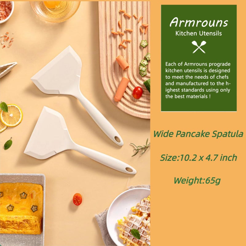 Armrouns Silicone Wide Pancake Spatula Turner, Heat Resistant flipper Spatulas for Cooking, Pancake, Pizza, Omelet. - Image 5