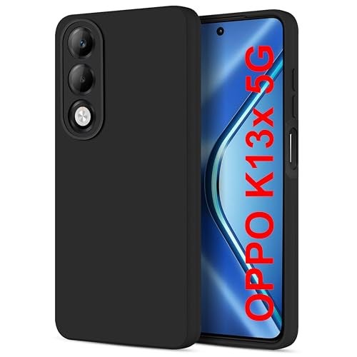 SBMS Silicone Back Cover Case for Oppo K13x 5G | Soft Micro-Fibre Lining Inside | Camera Protection Bump | Shockproof Back Cover Case for Oppo K13x 5G (Black) - Image 1