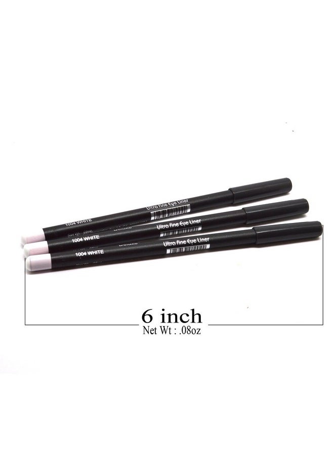 Italia Deluxe 3 Pcs X Italia 1004 White Ultra Fine Eye Liner Pencil Lip Eyeliner Set + Free Zipbag  - Image 4