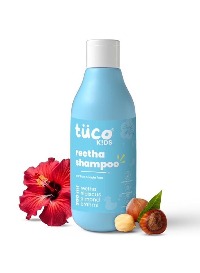 TuCo Kids Mild Shampoo With Soapnut, Almond, Henna, Pomegranate|Perfect For Soft, Smooth, Curly Tangled & Rough Hair|Paraben, Sls & Sulphate Free|Ph 5.5, Vegan & Tear Free|300 Ml - Image 1