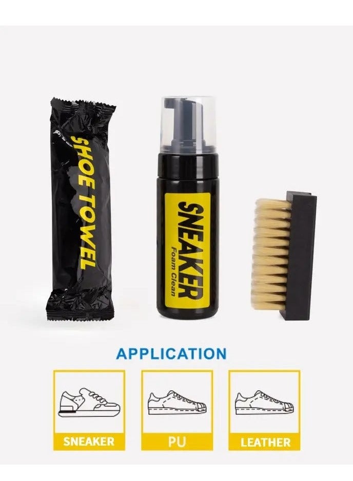 PIKI Ultimate Shoe Cleaner Kit, 5.3oz Foam, Brush & Cloth, Sneakers, Boots, Suede, Canvas  - Image 4