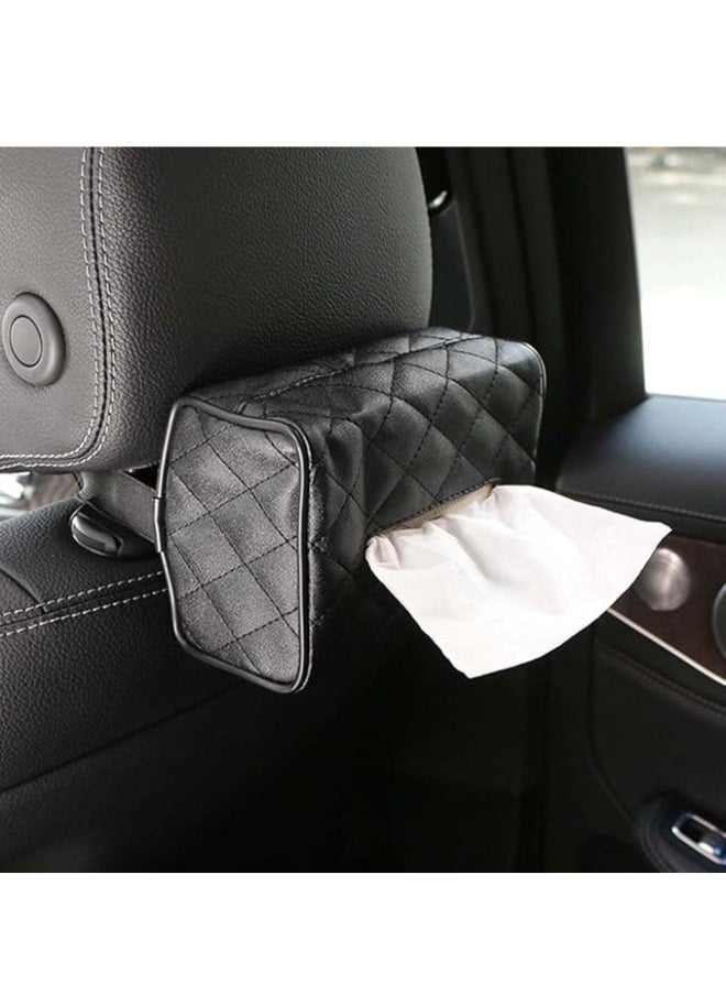 FALMER Leather Car Tissue Holder Hanger for Back Seat Headrest, Car Sunshade Hanger Tissue Holder  - Image 5