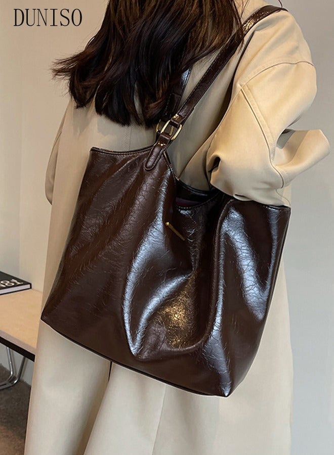 DUNISO Women's Shoulder Tote Bag Faux Leather Handbag for Women Large Capacity Messenger Fashionable Travel Shoulder Bag for Ladies Girls College Students  - Image 1
