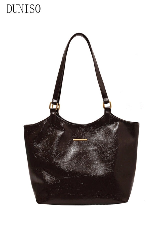 DUNISO Women's Shoulder Tote Bag Faux Leather Handbag for Women Large Capacity Messenger Fashionable Travel Shoulder Bag for Ladies Girls College Students  - Image 2