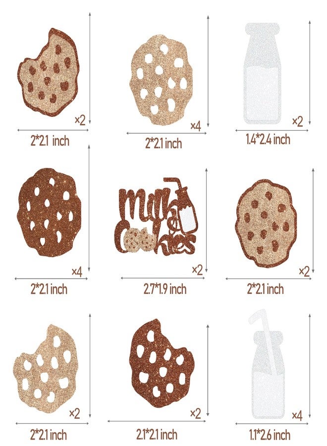 umoni Milk and Cookies Party Cupcake Toppers Glitter Milk Cookies Birthday Cake Decorations Chocolate Cookies Party Supplies Cookies Cupcake Picks for Sweet Cookies Theme Baby Shower Decorations - Image 3
