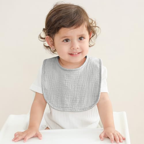Susurration Muslin Baby Bibs 6 Pack Bandana Drool Bibs,Soft Square Adjustable Baby Drooling Bibs for Unisex Girls & Boys (Blue Star) - Image 5
