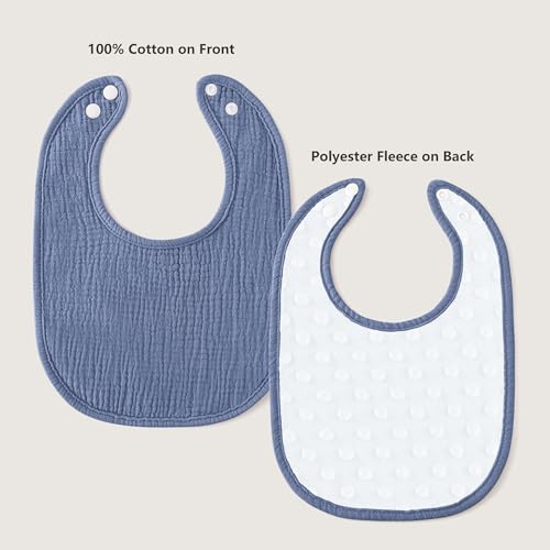 Susurration Muslin Baby Bibs 6 Pack Bandana Drool Bibs,Soft Square Adjustable Baby Drooling Bibs for Unisex Girls & Boys (Blue Star) - Image 3