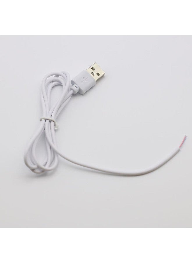 USB Single Head A Switch Line Male 2-core 4-core Semi-finished Peeling Tin Mouse LED Small Speaker Charging Line-Color:White 1m A Netod3.5 24#  - Image 2