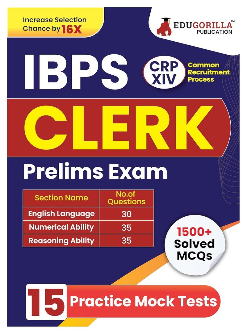 EduGorilla IBPS Clerk Prelims Exam 2024 (English Edition) - 10 Full Length Mock Tests (1000 Solved Objective Questions) with Free Access to Online Tests  - Image 1