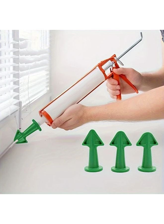 Green 6pcs Multifunctional Silicone Caulking Tool Sealant Nozzle Scraper Spatula - Image 4