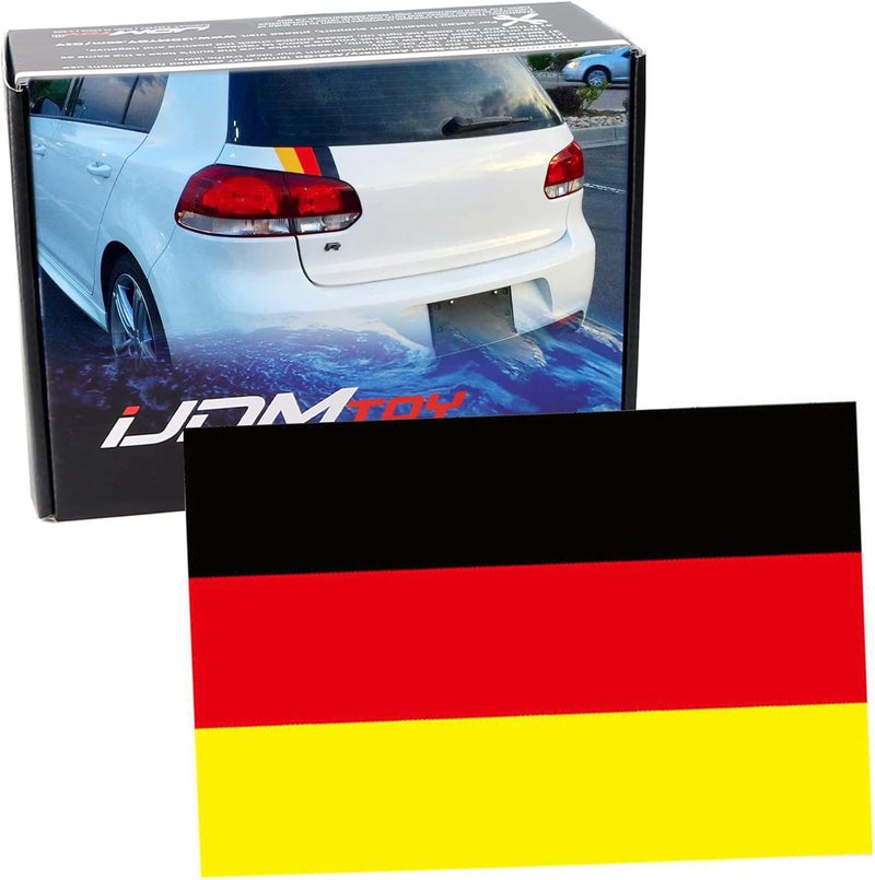iJDMTOY Compatible with Euro/German Cars 10x6 Inches Germany Flag Black/Red/Yellow Color Stripe Decal Sticker for Exterior Interior Decoration - Image 1