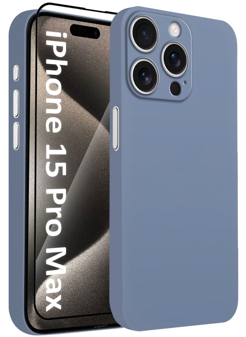 CATANES (for iPhone 15 Pro Max) 2Packs Case Cover Air Skin Series Back Cover Sturdy Durable Thin Case Drop Protection Cover - Transparent Blue  - Image 1