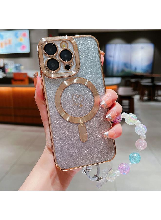 زبون جراب لهاتف iPhone 11 Pro Max من ألياف الكربون Magsafe TPU مع أساور لامعة متدرجة اللون - Image 1