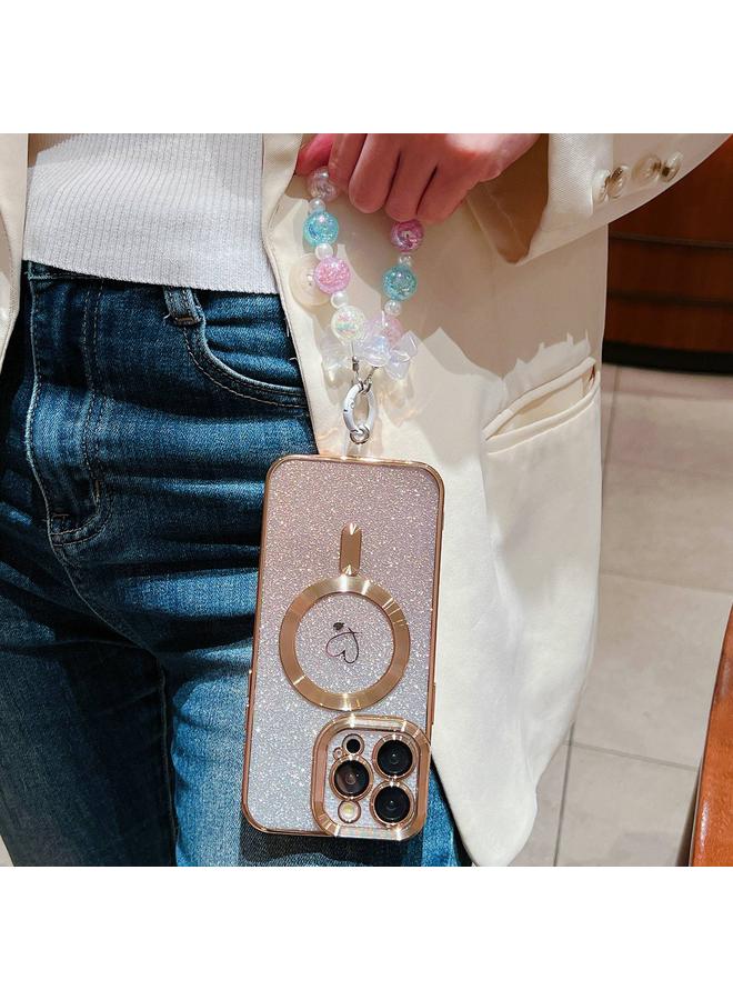 زبون جراب لهاتف iPhone 11 Pro Max من ألياف الكربون Magsafe TPU مع أساور لامعة متدرجة اللون - Image 2