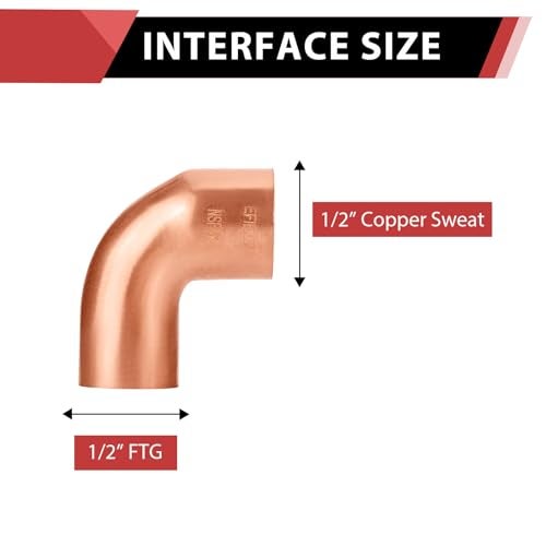 EFIELD 10Pack EFIELD 12 FTG x 12 Copper Short Radius 90 Street Elbow Copper FittingsCOPPER029 - Image 3