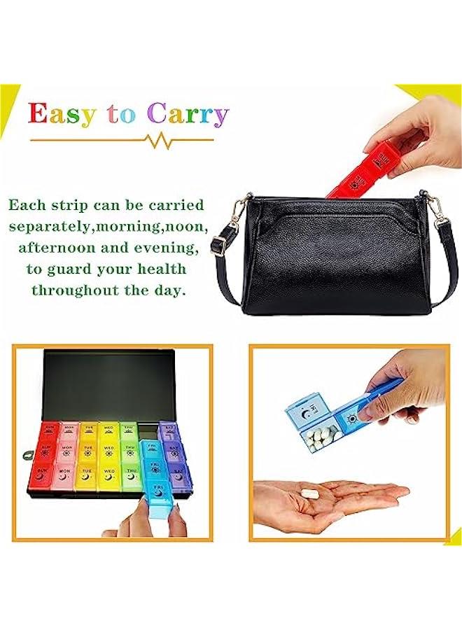 Arabest Pill Organiser, Large Tablet Organiser, Weekly Pill Box 7 Day 3 Times a Day, Medication Organizer, Medicine Storage Box with Dust-Proof Container for Fish Oil/Vitamin.  - Image 3