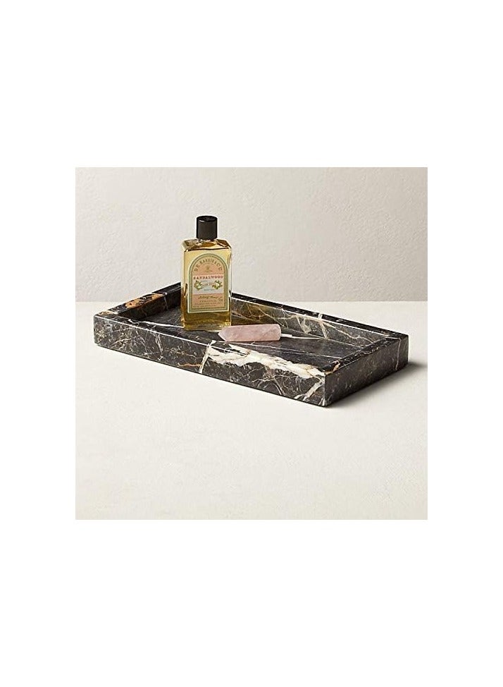 Black and gold marble tray 30x18x3.5cm - Image 1