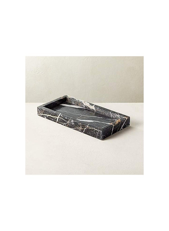 Black and gold marble tray 30x18x3.5cm - Image 2
