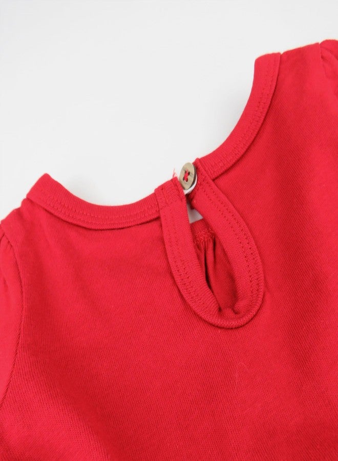 HonestBaby 3-Piece Ruffle Top, Legging and Headband Set 100% Organic Cotton for Baby and Toddler Girls, Fairisle Ivory, 18 Months - Image 2