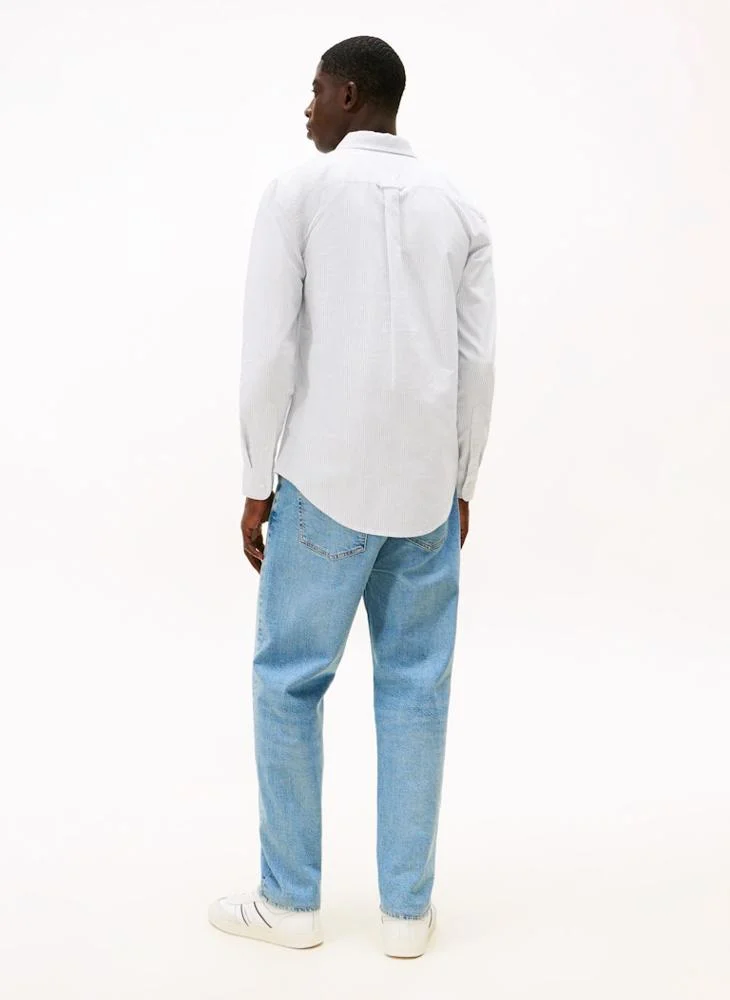 تومي جينز قميص أكسفورد مخطط نحيف